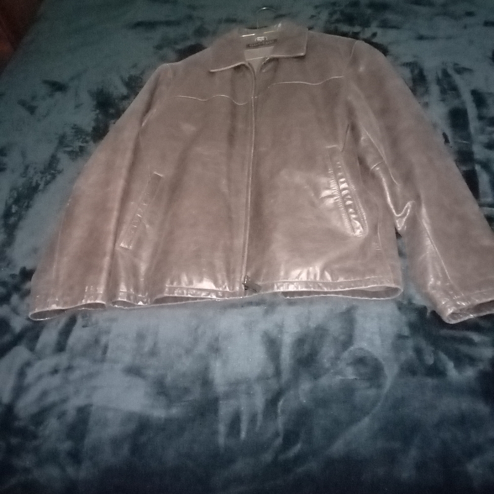 Brown leather jacket